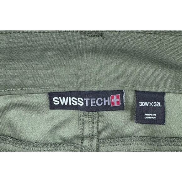 Swiss Tech Pants Men’s 30x32 Army Green Olive Branch Performance Chino - Picture 5 of 6